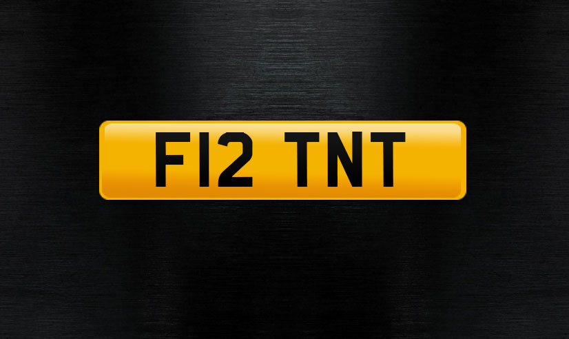 F12 TNT Personal number plate