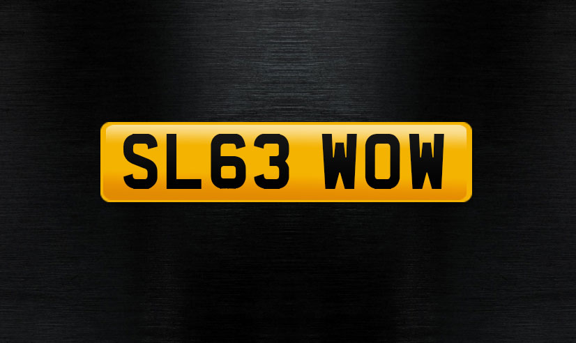 SL63 WOW personalised number plate