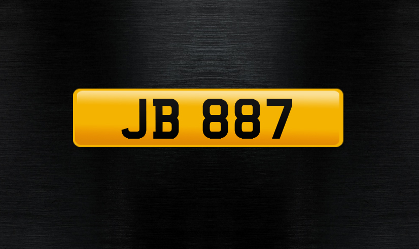 JB 887 number plate